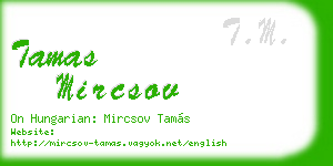 tamas mircsov business card